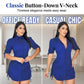 Women's short-sleeved button-down shirt dress