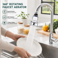360° Rotating Faucet Aerator Filter 6-Layer Filtration 3 Water Modes Splash-Free for Kitchen Sink Fruit Vegetable Cleaning