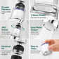 360° Rotating Faucet Aerator Filter 6-Layer Filtration 3 Water Modes Splash-Free for Kitchen Sink Fruit Vegetable Cleaning