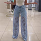 ⏳Time-limited Special-50% OFF⏰Fashion Lace Patchwork Denim Jeans
