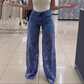 ⏳Time-limited Special-50% OFF⏰Fashion Lace Patchwork Denim Jeans
