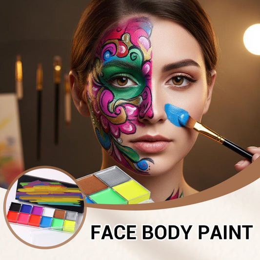 UCANBE Athena Face and Body Oil Paint Palette, Professional and Safe Skin-Friendly Non-Toxic Tattoo Halloween Special Effects Cosplay Makeup Kit for Kids and Adults