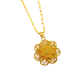 Elegant Gold Tone Flower Pendant Necklace