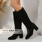 Women's Chunky Heel Pointed Toe Knee-High Boots