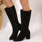 Women's Chunky Heel Pointed Toe Knee-High Boots