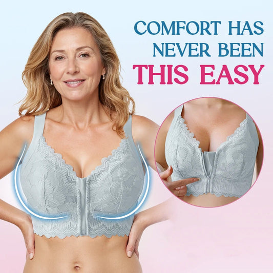 Women's Comfortable Front Closure Lace  Posture Support Bra