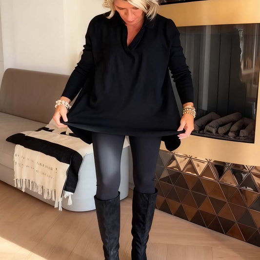 Women's Casual Lapel Long Sleeve Top