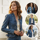 🧥 LIMITED-TIME 50% OFF! ✨ Women's Denim Jacket – Open-Front, Ruffle Trim, Lightweight, Classic Wash ✨