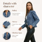 🧥 LIMITED-TIME 50% OFF! ✨ Women's Denim Jacket – Open-Front, Ruffle Trim, Lightweight, Classic Wash ✨