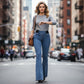 Women's High-Waist Stretch Flare Denim Jeans