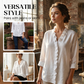Women's Ruffle V-Neck Long Sleeve Blouse