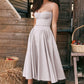 🌹 50% OFF NOW! 👗 Spaghetti Strap Pleated Corset Midi Dress – Timeless Elegance & Practical Pockets ✨