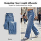 Women's High Waisted Distressed Wide-Leg Jeans