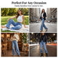 Women's High Waisted Distressed Wide-Leg Jeans