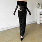 Women's Off-Shoulder Mesh Panel Draped Maxi Dress