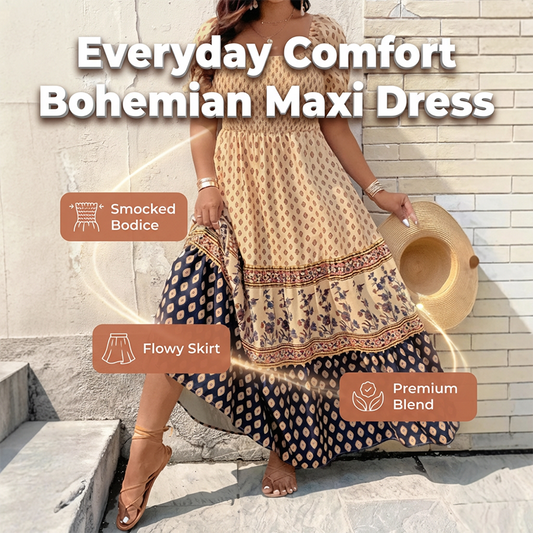 Square Neck Puff Sleeve Tiered Maxi Dress