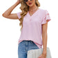 Women's Ruffle Sleeve V-Neck Chiffon Blouse