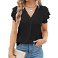 Women's Ruffle Sleeve V-Neck Chiffon Blouse