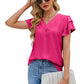 Women's Ruffle Sleeve V-Neck Chiffon Blouse