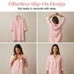 Women's Ruffle V-Neck Linen Shirt Dress