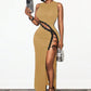 Women's Sleeveless Lace-Up Side Slit Maxi Dress