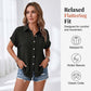 Women's Casual Short Sleeve Button-Down Shirt