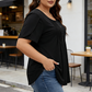 Women's Pleated Front Puff Sleeve T-Shirt