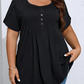 Women's Pleated Front Puff Sleeve T-Shirt