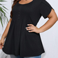 Women's Pleated Front Puff Sleeve T-Shirt