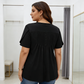 Women's Pleated Front Puff Sleeve T-Shirt