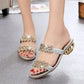 📢📢Last Day-50% OFF!!⏰Modische Damen Sandalen – Flacher Absatz, Strass & Metallverzierung 👡 Für Sommer & Alltag