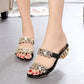 📢📢Last Day-50% OFF!!⏰Modische Damen Sandalen – Flacher Absatz, Strass & Metallverzierung 👡 Für Sommer & Alltag