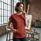 Women's Casual Crew Neck T-Shirt with Pocket