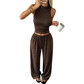 Women's Polka Dot Sleeveless Top & Pants Set