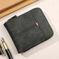 Men's PU Leather Zip-Around Bifold Wallet