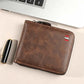 Men's PU Leather Zip-Around Bifold Wallet