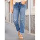 Women's Casual Ripped Straight-Leg Jeans