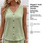 Women's Casual V-Neck Sleeveless Two-Piece Set
