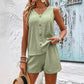 Women's Casual V-Neck Sleeveless Two-Piece Set
