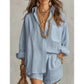 🌴 Women's Casual Oversized Shirt & Shorts Set | Effortless Summer Lounge Two-Piece Outfit ☀️