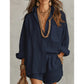🌴 Women's Casual Oversized Shirt & Shorts Set | Effortless Summer Lounge Two-Piece Outfit ☀️