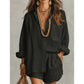 🌴 Women's Casual Oversized Shirt & Shorts Set | Effortless Summer Lounge Two-Piece Outfit ☀️