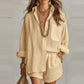 🌴 Women's Casual Oversized Shirt & Shorts Set | Effortless Summer Lounge Two-Piece Outfit ☀️