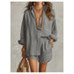 🌴 Women's Casual Oversized Shirt & Shorts Set | Effortless Summer Lounge Two-Piece Outfit ☀️