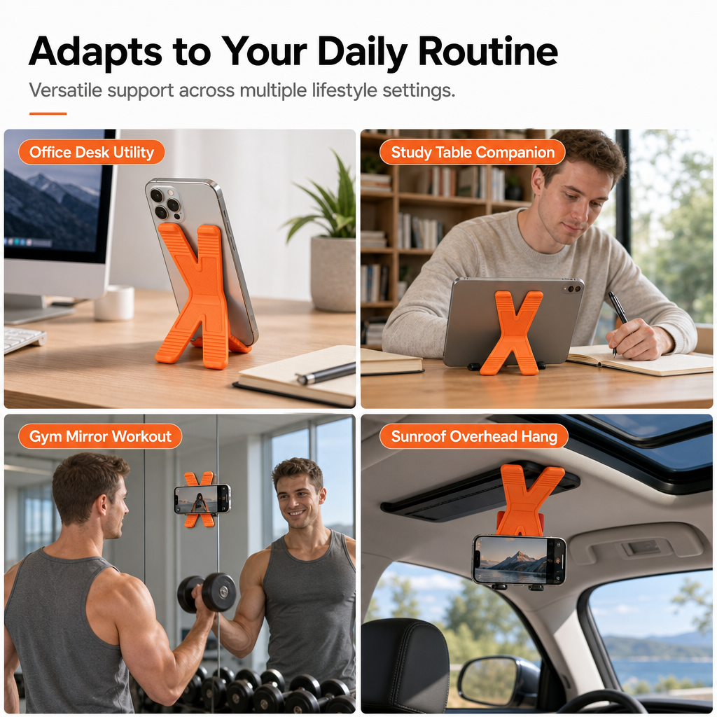 Foldable X-Shaped Silicone Phone Stand - image 5