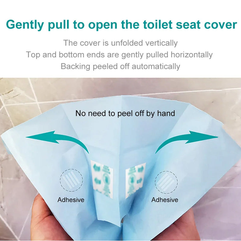 No-Peel Adhesive Disposable Toilet Seat Covers - image 1