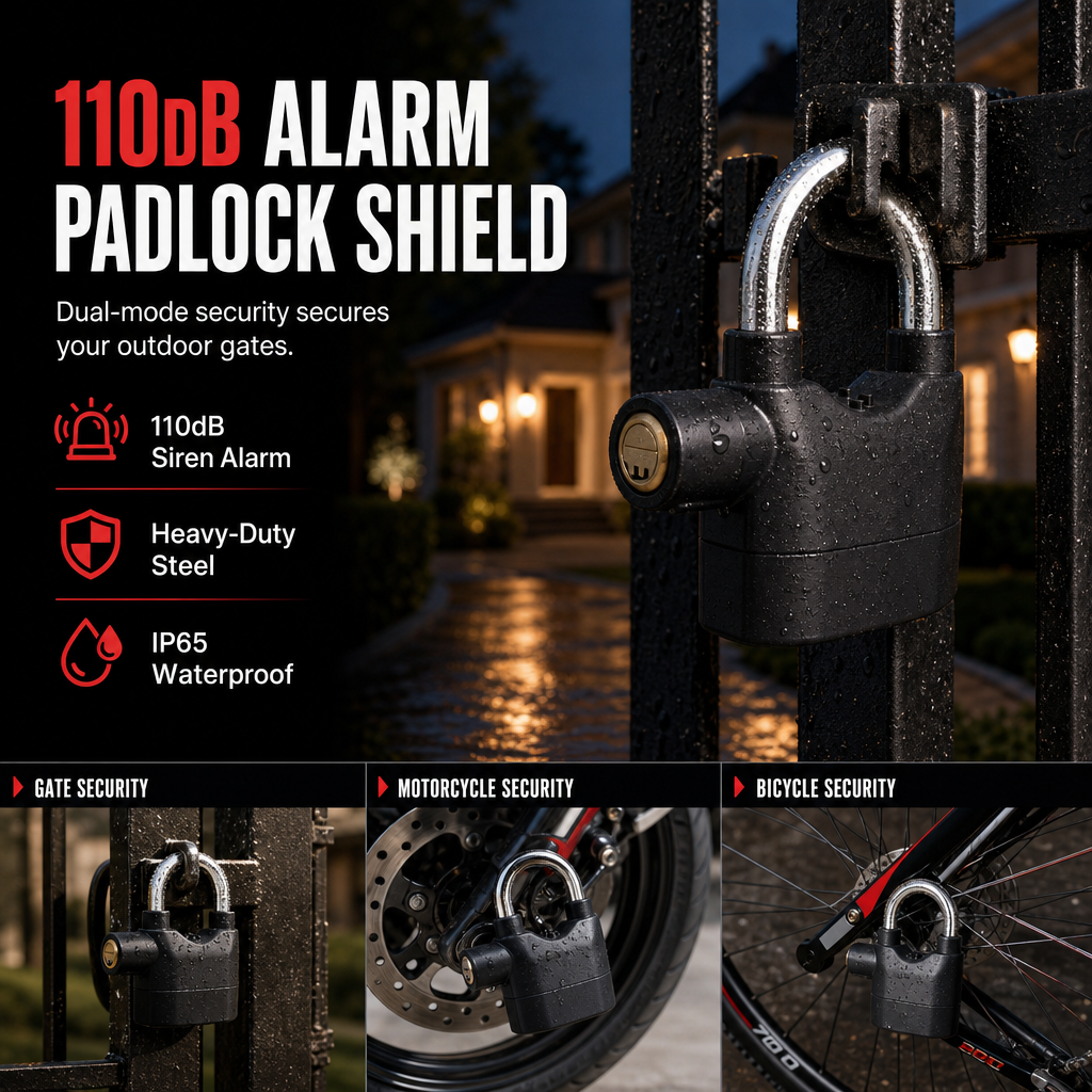 70mm Aluminum Alloy Alarm Padlock - image 1