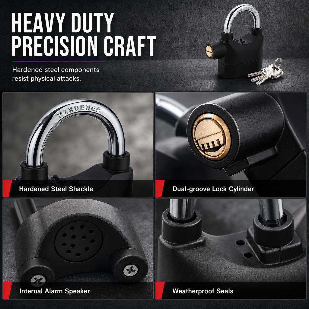 70mm Aluminum Alloy Alarm Padlock - image 5