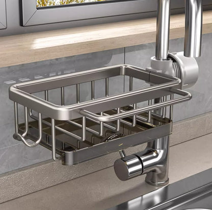 🧽 Kitchen Faucet Sink Organizer with Drainage Tray