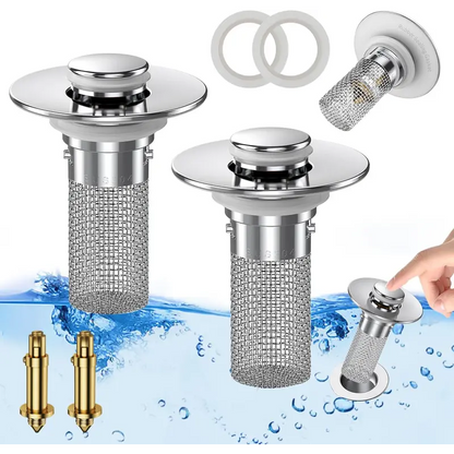 🚰 304 Stainless Steel Anti-Clog Pop-Up Sink Stopper